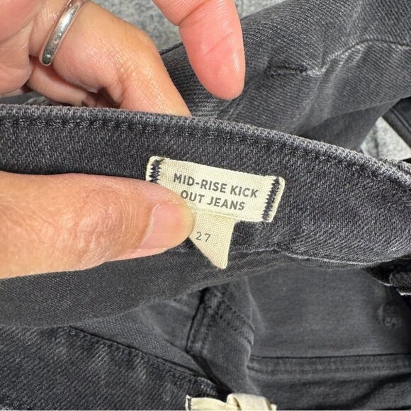 Madewell Mid Rise Kick Out Classic Black Jeans Stretchy Size 27 - Picture 8 of 14